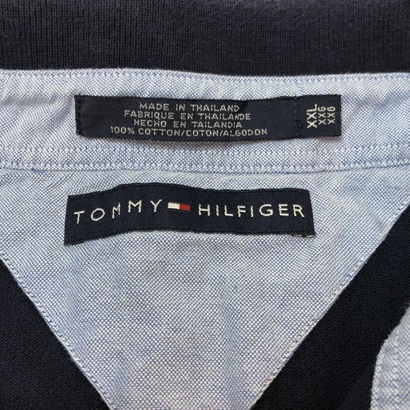 Tommy Hilfiger Mens Colorblock Polo Size XXL Red Blue Yellow Short Sleeve Logo - Picture 3 of 6